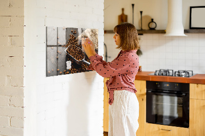 Magnetisk glastavle Sæk med frisk kaffe