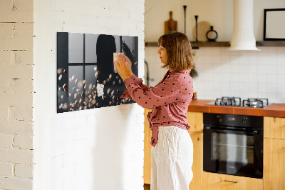 Glas magnet tavle Kaffebønne