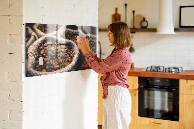 Glas magnet tavle Sække med kaffe