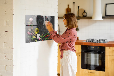 Glas magnet tavle Krydderier på køkkenbordet