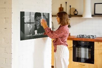 Glastavle magnetisk Navne på kontinenter