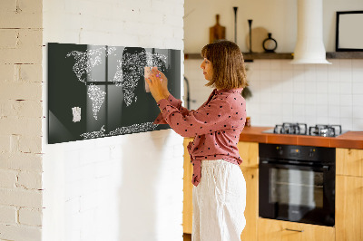 Glastavle magnetisk Navne på kontinenter