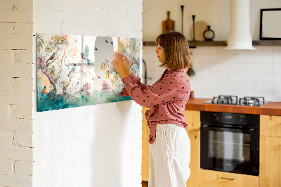 Magnetisk opslagstavle Blomster fugle natur