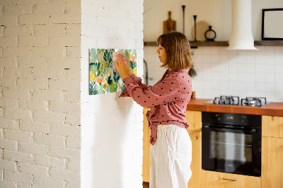 Glastavle magnet Akvarelblomster