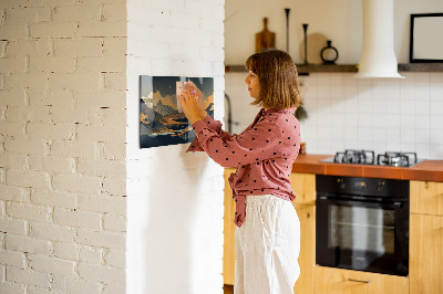 Magnet opslagstavle glas Abstrakt landskab