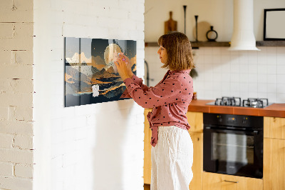 Magnet opslagstavle glas Abstrakt landskab