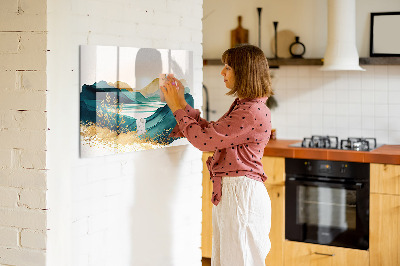 Glas magnet tavle Bjerglandskab