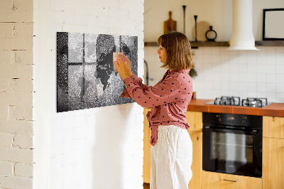 Magnetisk glastavle Verdenskort beton