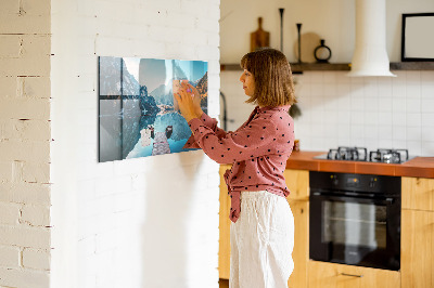 Magnetisk glastavle Både på en sø