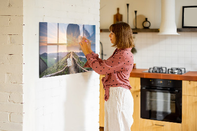 Glastavle magnet Bjerglandskab