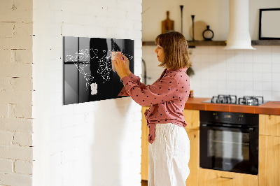 Magnet opslagstavle glas Moderne verdenskort