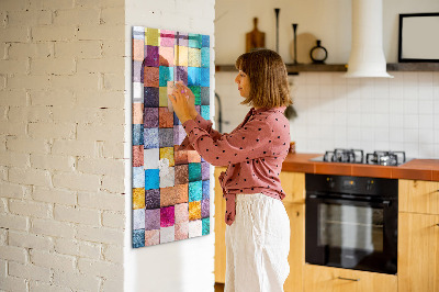 Glas magnet tavle Farverige træterninger