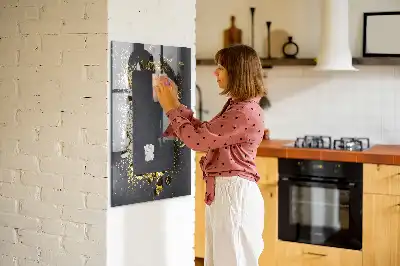 Magnetisk tavle med guldkonfetti og pen