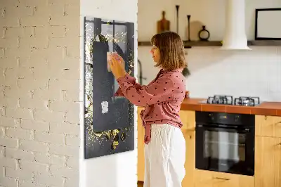 Magnetisk tavle med guldkonfetti og pen