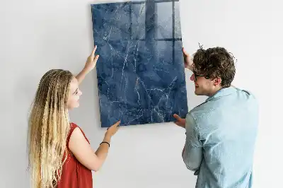 Magnetisk tavle med pen i dekorativ marmor-optik