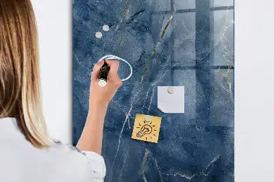 Magnetisk tavle med pen i dekorativ marmor-optik
