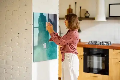 Magnetisk tavle med pen motiv med havabstraktion