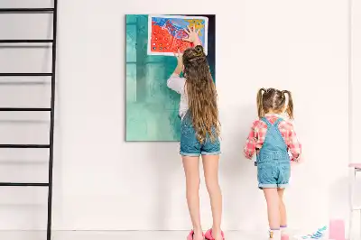 Magnetisk tavle med pen motiv med havabstraktion