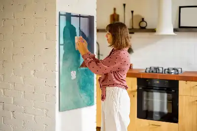 Magnetisk tavle med pen motiv med havabstraktion