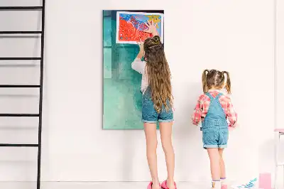 Magnetisk tavle med pen motiv med havabstraktion