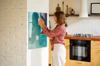 Magnetisk tavle med pen motiv med havabstraktion