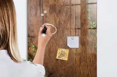 Magnetisk tavle med pen i rustikt træ