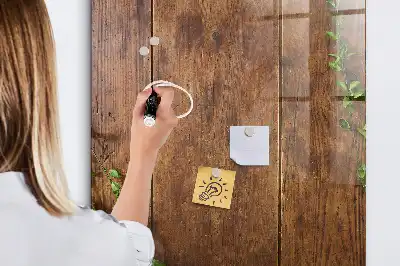 Magnetisk tavle med pen i rustikt træ