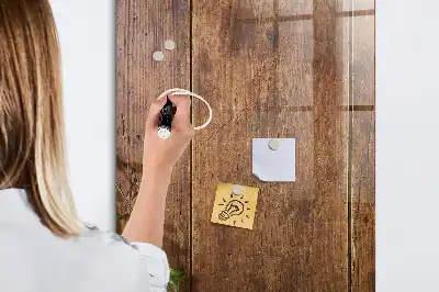 Magnetisk tavle med pen i rustikt træ