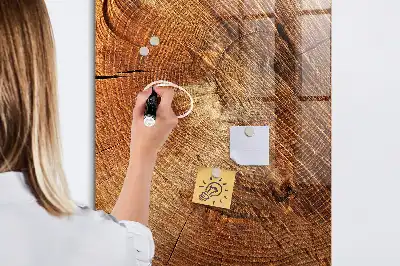 Magnetisk tavle med pen med motiv af tværsnit af træstamme
