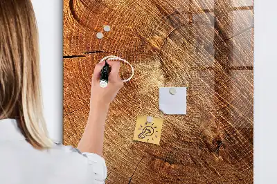Magnetisk tavle med pen med motiv af tværsnit af træstamme