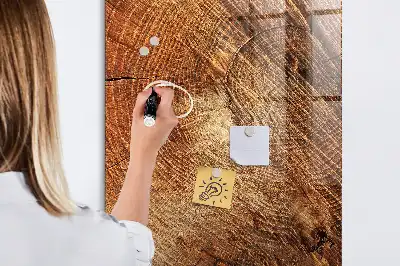 Magnetisk tavle med pen med motiv af tværsnit af træstamme
