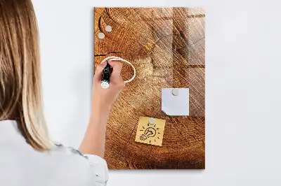 Magnetisk tavle med pen med motiv af tværsnit af træstamme