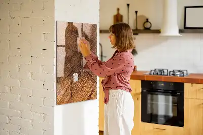 Magnetisk tegnetavle i varm trætone