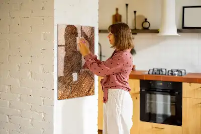 Magnetisk tegnetavle i varm trætone