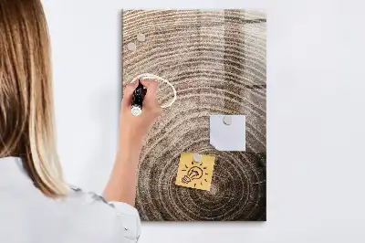 Træets årsringe magnetisk tavle med pen