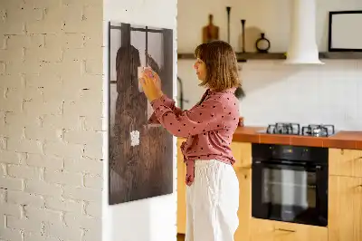 Magnetisk tegnetavle i mørkt træ