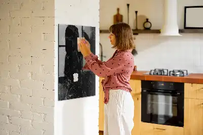 Magnetisk tegnetavle i mørk marmor