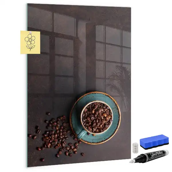 Kaffebønner med magnetisk tavle og pen
