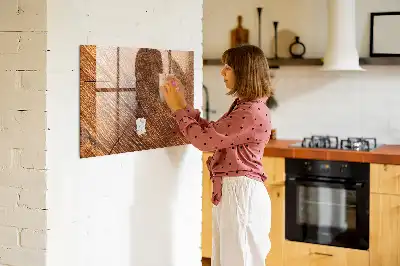 Magnetisk tavle Tørreslette dekorativt trædesign