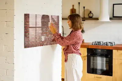 Magnetisk tavle Tørreslette med motiv af murstensvæg