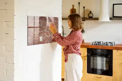 Magnetisk tavle Tørreslette med motiv af murstensvæg