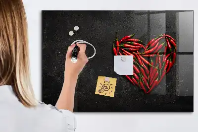 Tørreslette magnetisk tavle Hjerte af chili