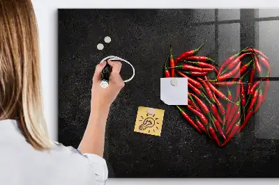 Tørreslette magnetisk tavle Hjerte af chili