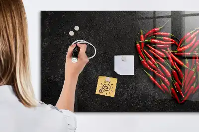 Tørreslette magnetisk tavle Hjerte af chili