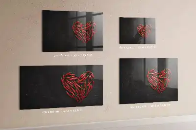 Tørreslette magnetisk tavle Hjerte af chili