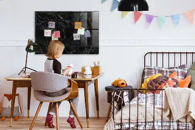 Magnetisk tørretavle i mørk marmor