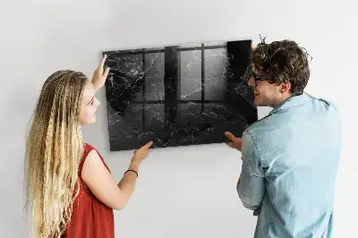 Magnetisk tegnetavle i sort marmor