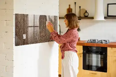 Magnetisk tegnetavle i mørkt træ