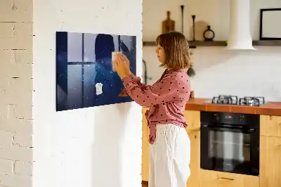 Magnetisk tegnetavle med motiv af mørk himmel og stjerner