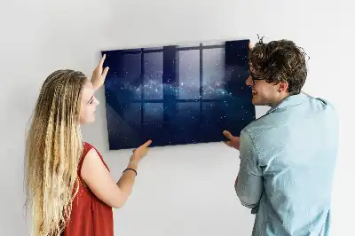 Magnetisk tegnetavle med motiv af mørk himmel og stjerner